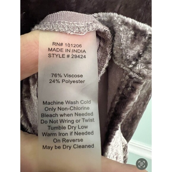 Soft Surroundings Purple Velvet Mirelle Bell Sleeve Boho Blouse Size M - Picture 6 of 6